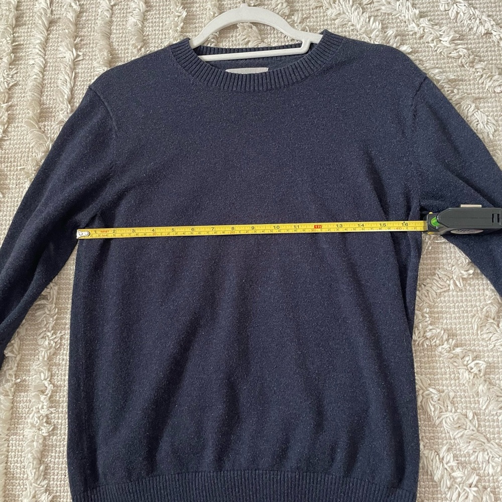 Everlane Blue Organic Cotton Cool Max Lightweight Crewneck Sweater Small - Picture 5 of 8
